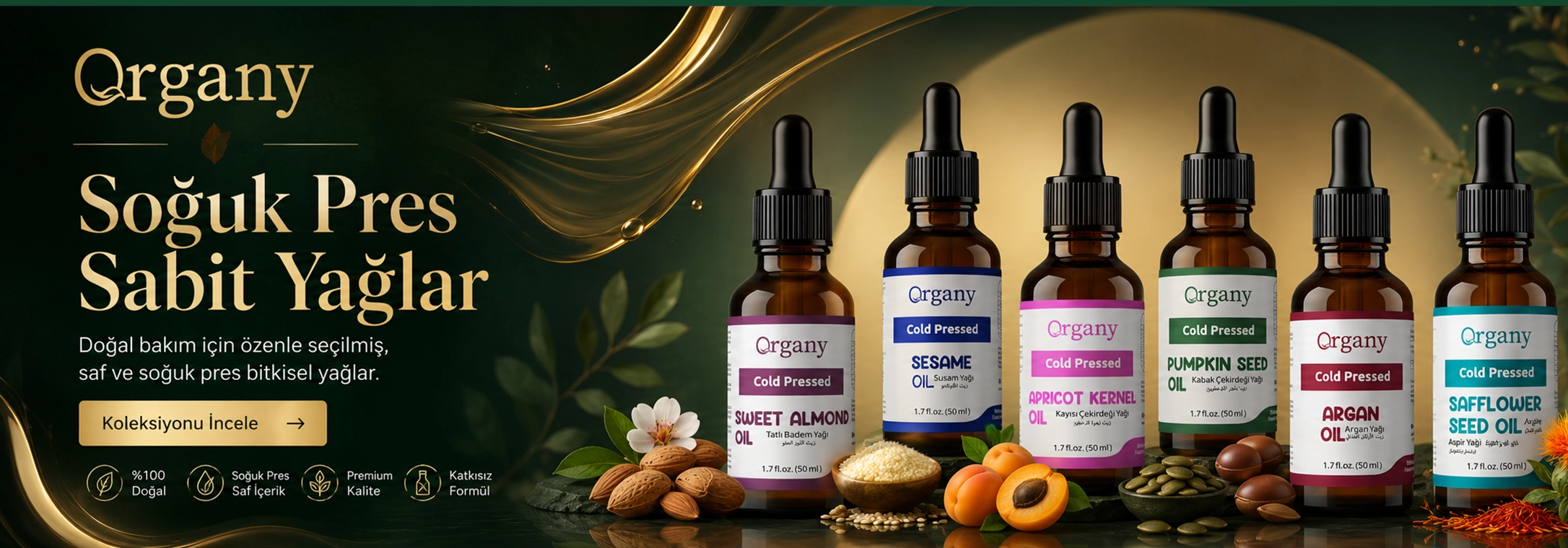 Organy Sabit Yağlar Cold Press Banner