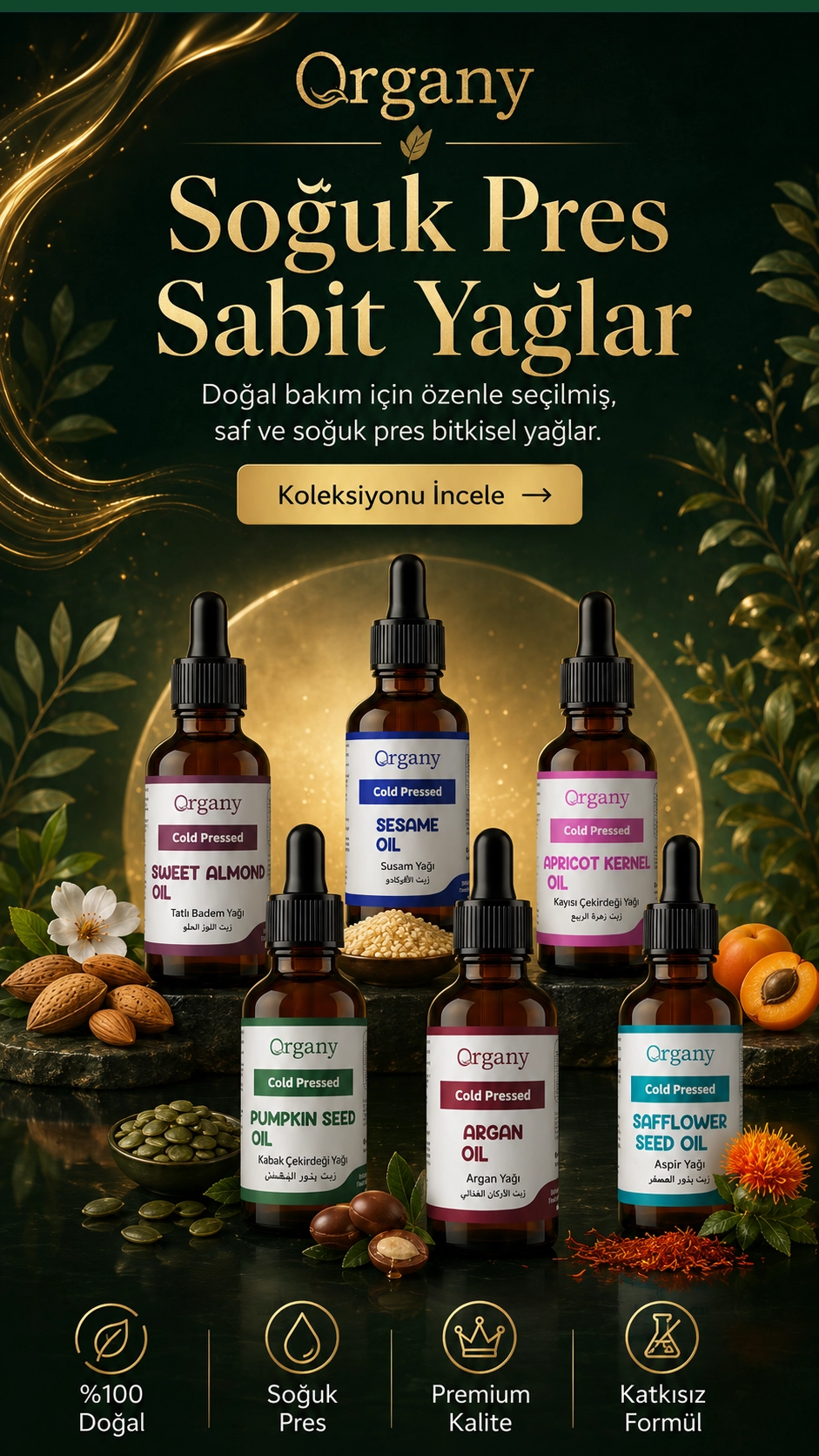 Organy Sabit Yağlar Cold Press Mobil Banner
